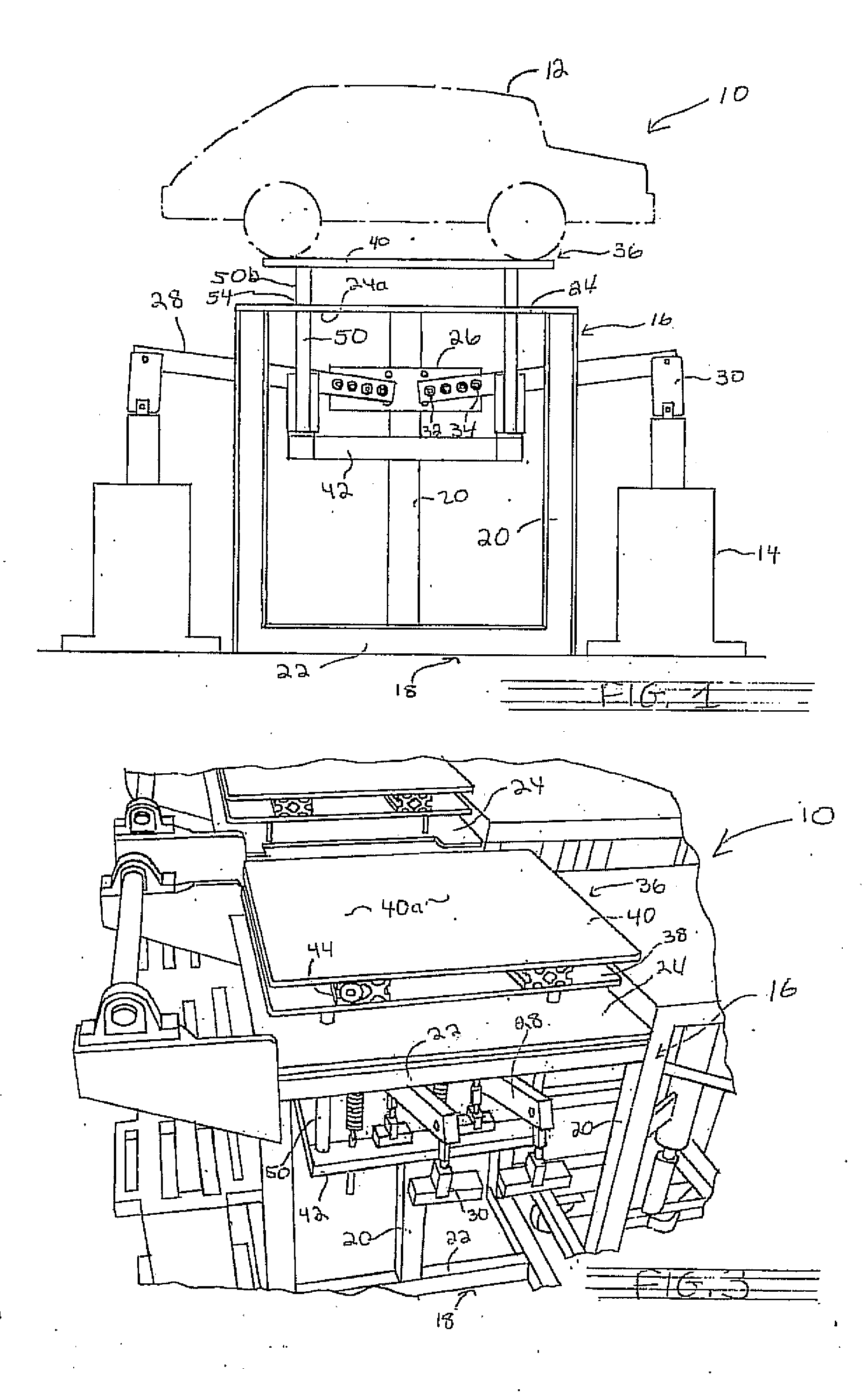 Electro-shaker vehicle test stand