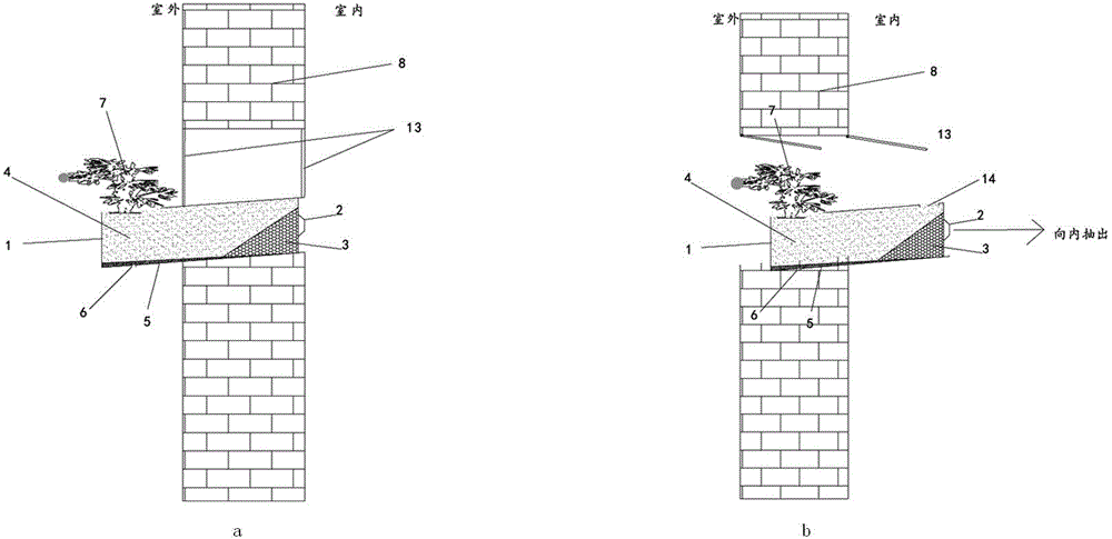 Integral greening system of external building wall