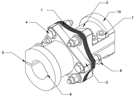 Triangular flange opening coupling