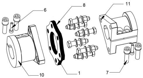 Triangular flange opening coupling