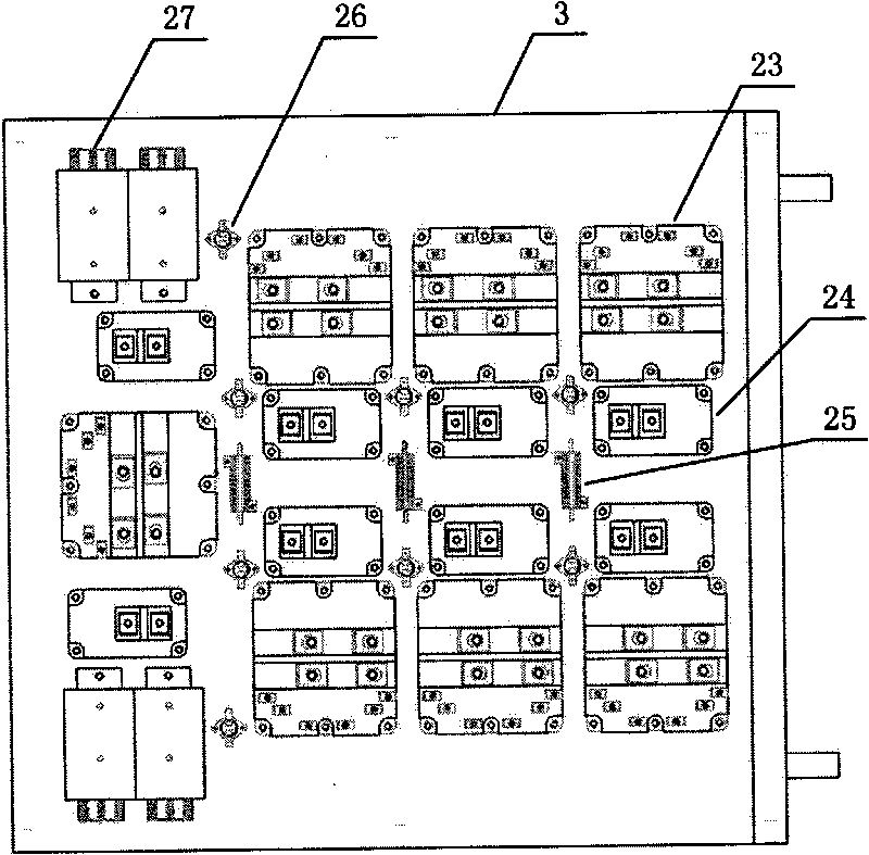 Water-cooled three-phase diode-clamped three-level inverted power module