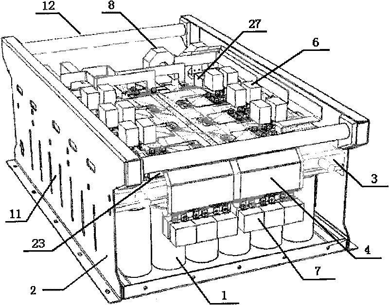 Water-cooled three-phase diode-clamped three-level inverted power module