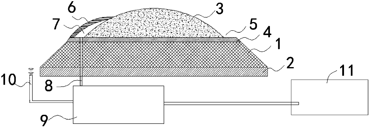 Water-spraying and dust-falling deceleration strip system