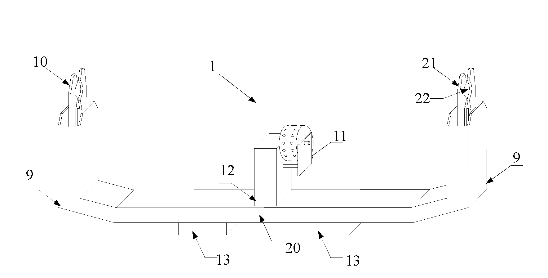 Flexible metal net bracket, paving device and paving method