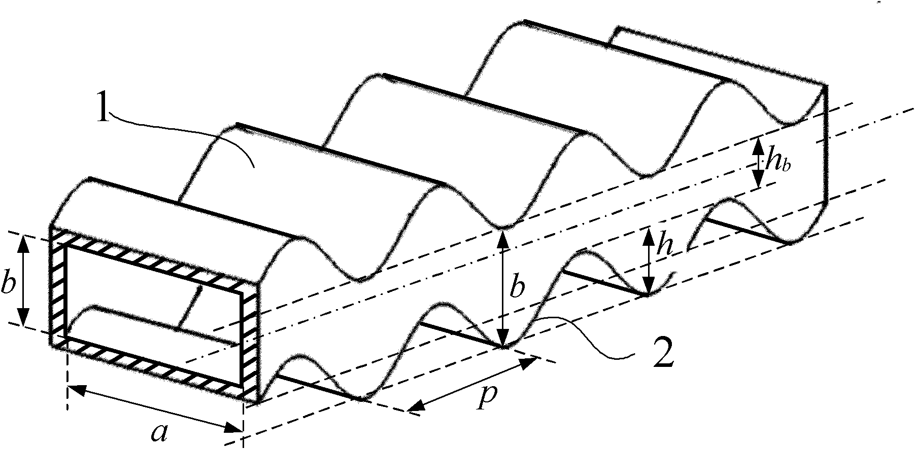 Fluctuant waveguide slow wave structure