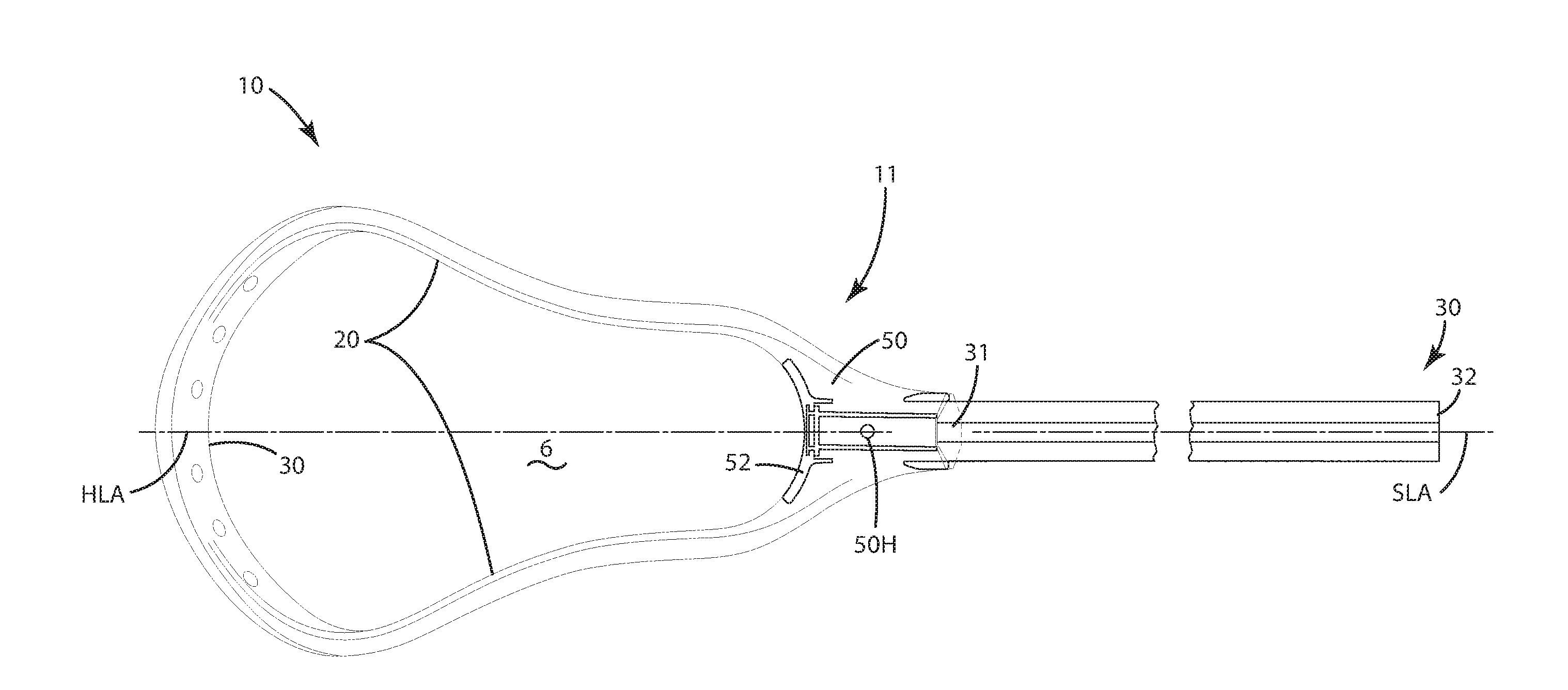 Lacrosse head to handle attachment