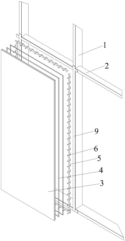 Curtain wall glass peripheral structure