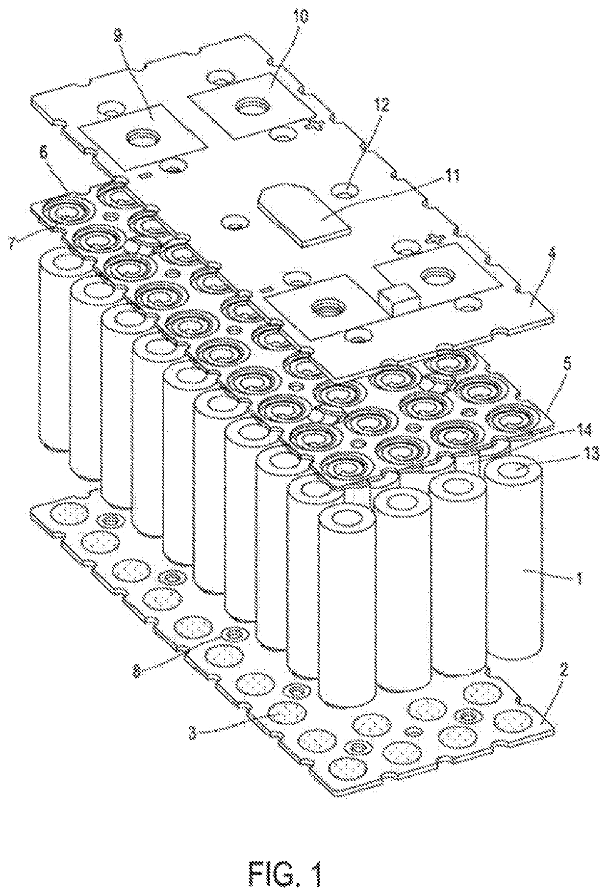 Power unit made up of a weld-free assembly of a plurality of battery cells