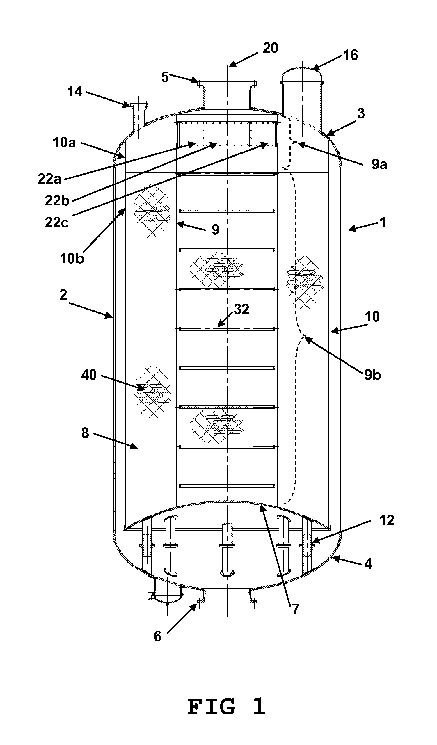 Radial flow reactor