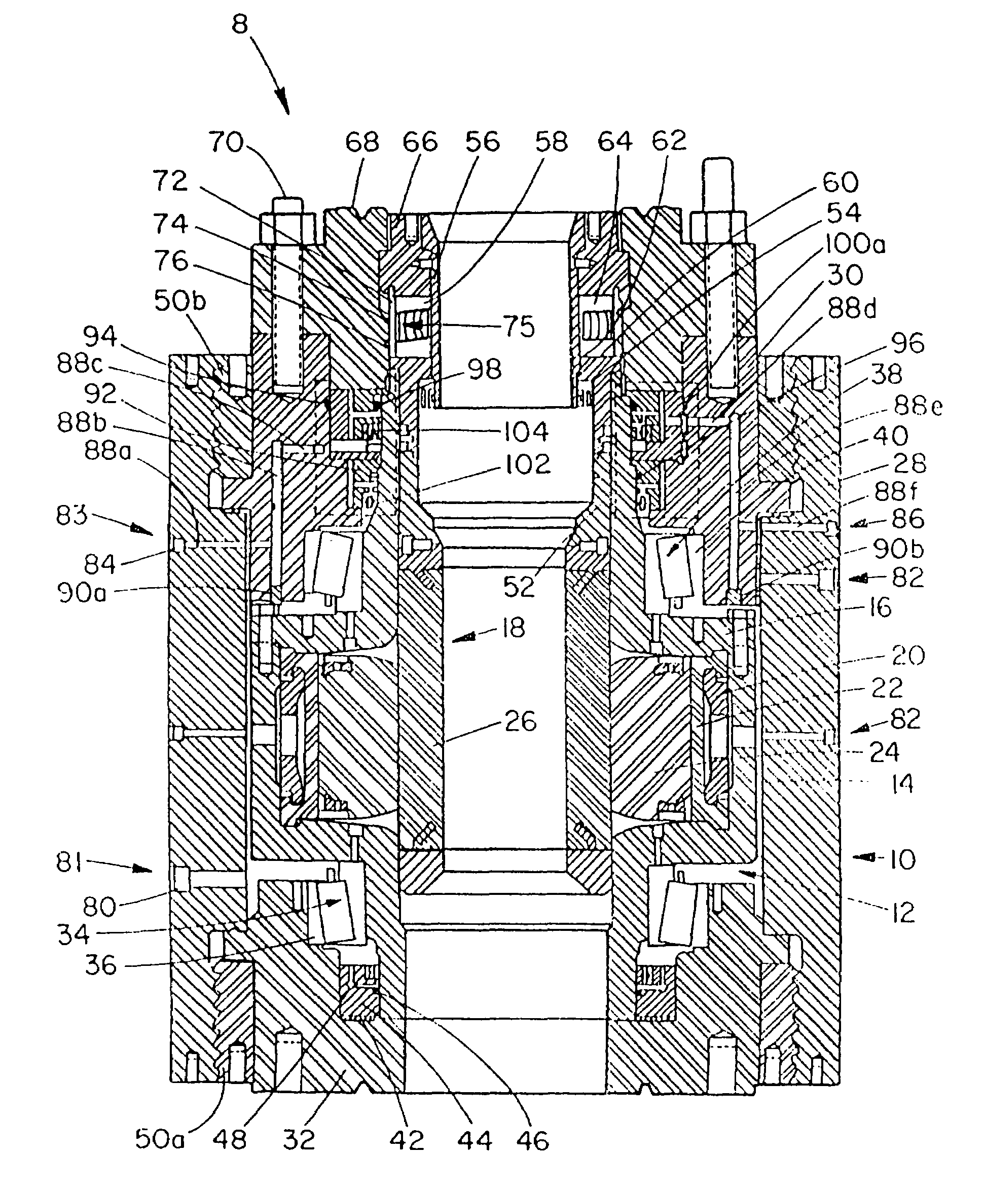 Rotating blowout preventer with independent cooling circuits and thrust bearing