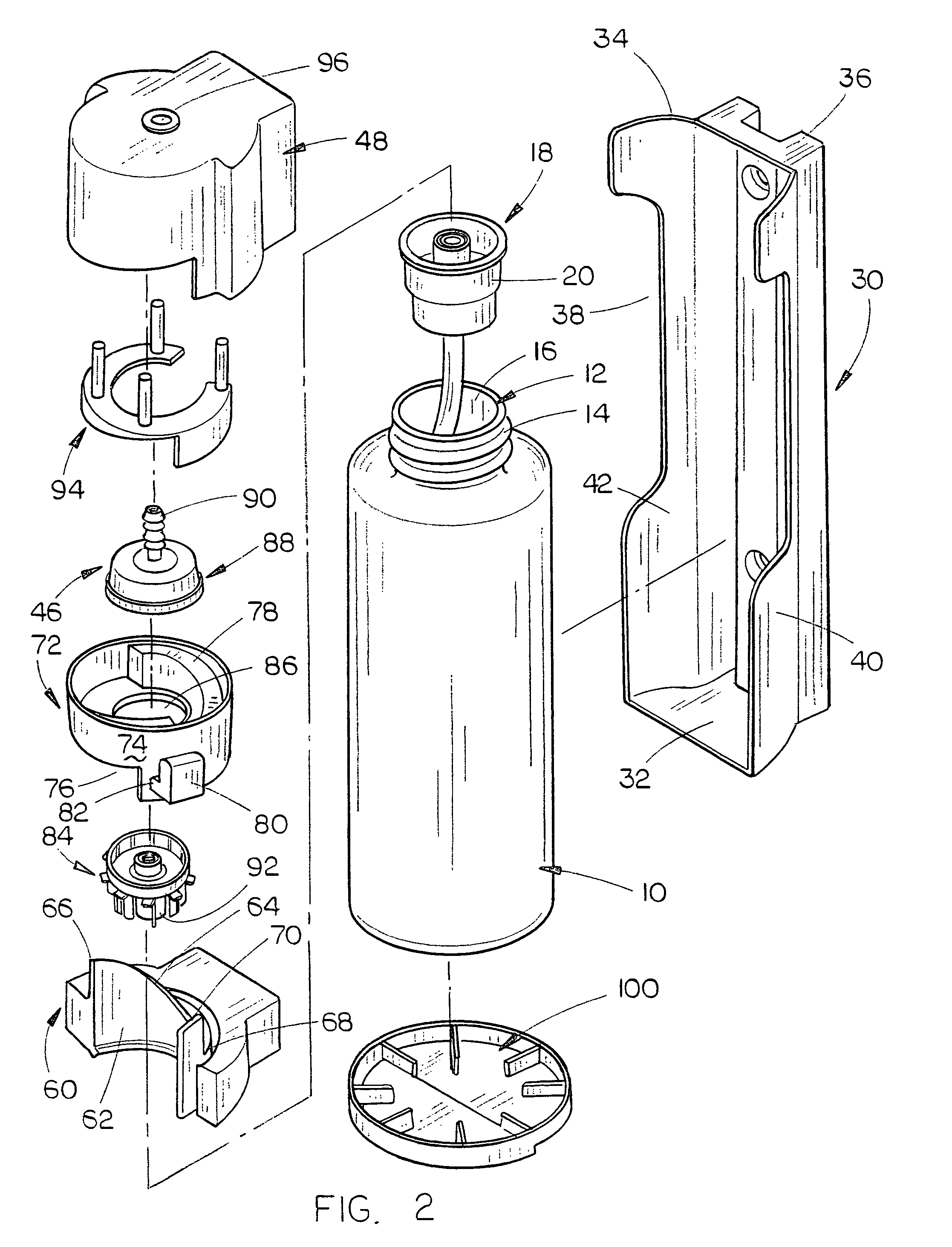 Docking station for a liquid container including a liquid dispenser