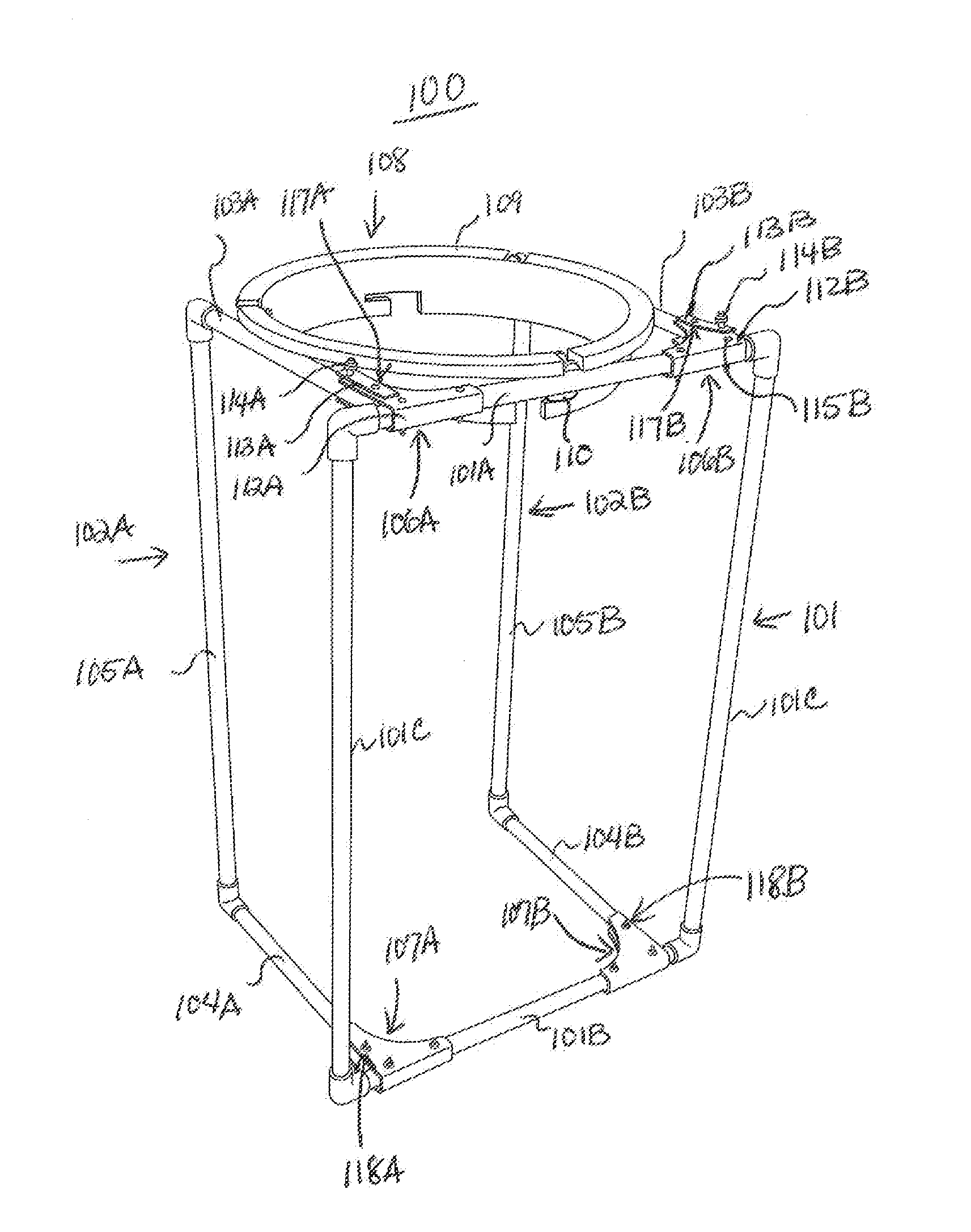 Yard Waste Bag Holding Apparatus