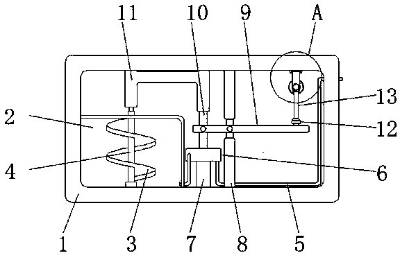 Anti-settling and energy-saving spraying structure for security inspection robot