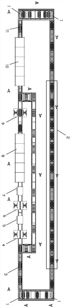 Fabricated building automatic flow production line and production process thereof