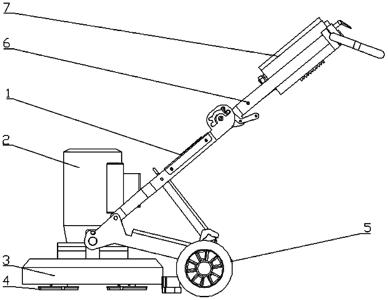 Buckle type transmission grinding machine for stone floor and working method