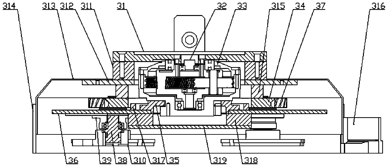 Buckle type transmission grinding machine for stone floor and working method