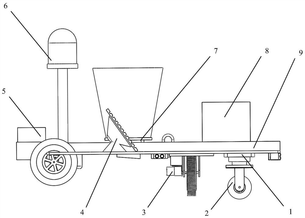 Solar road marking vehicle with automatic alignment function