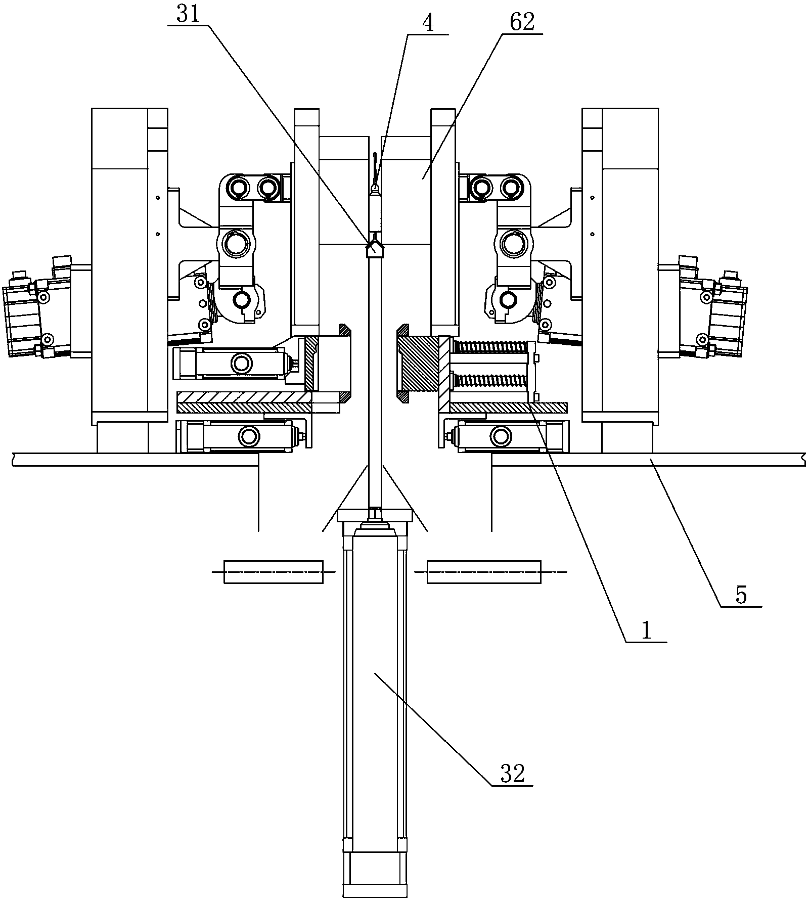 Plastic ampoule blowing-filing and sealing integrated machine