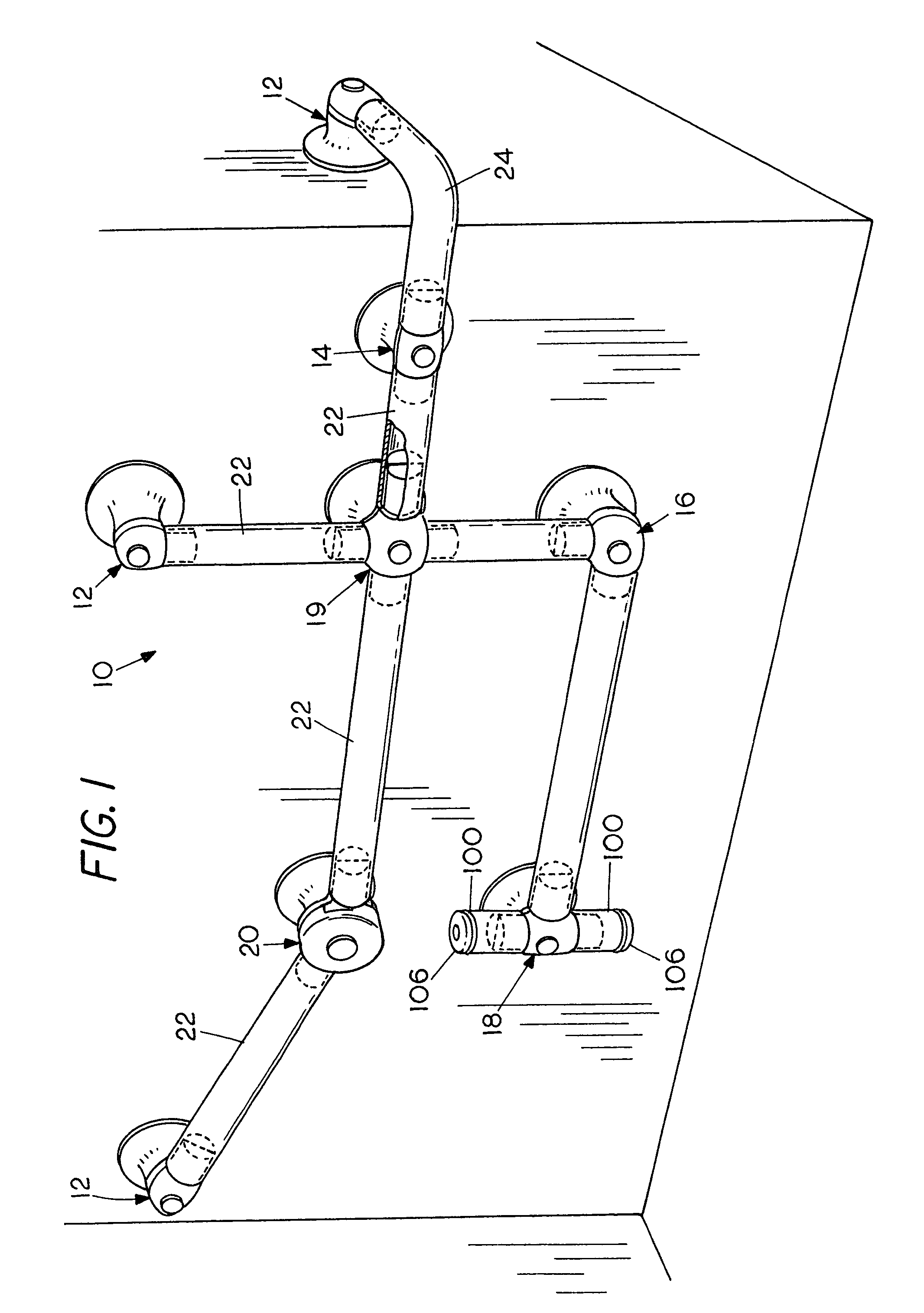 Reinforced railing support connector and grab railing