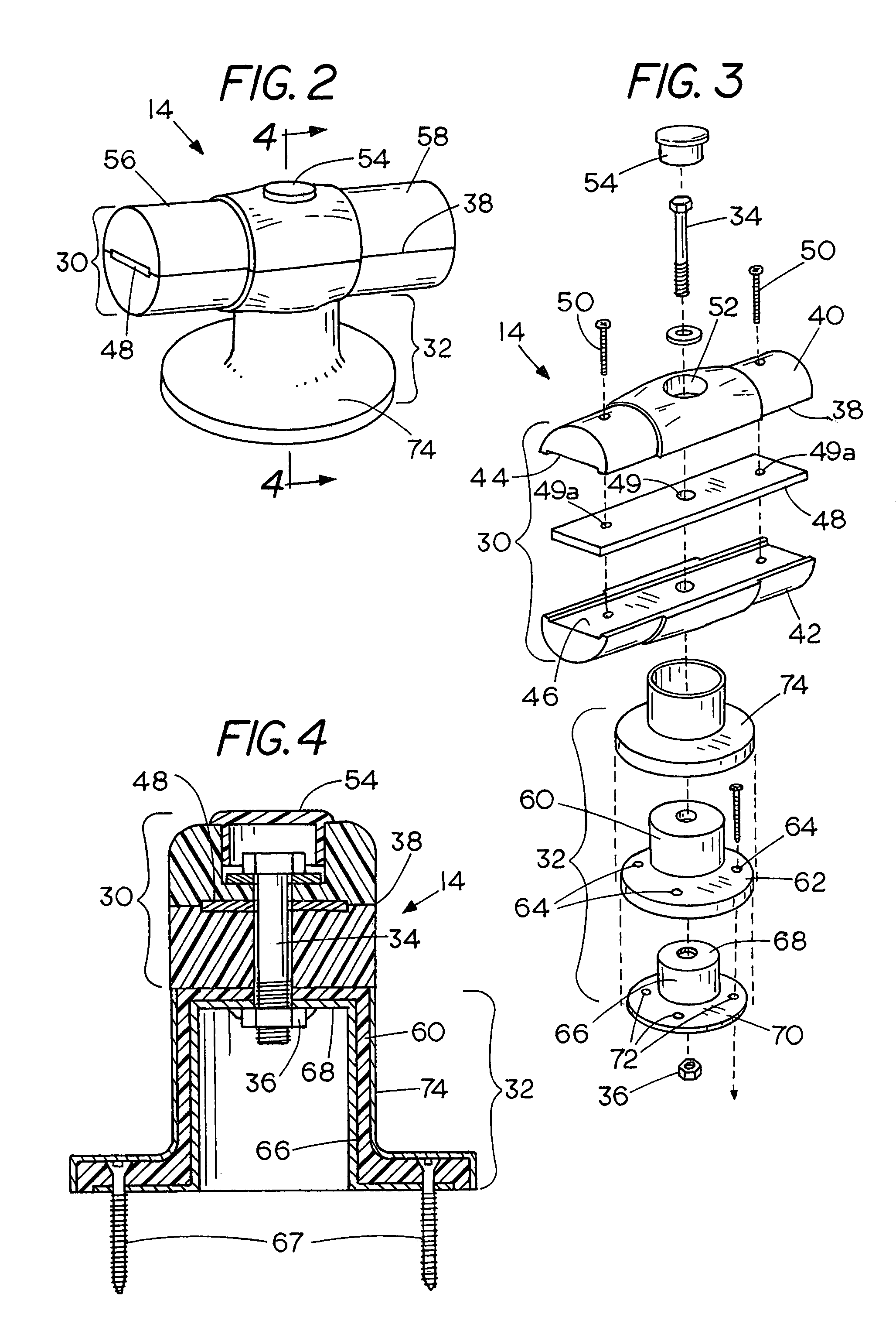 Reinforced railing support connector and grab railing