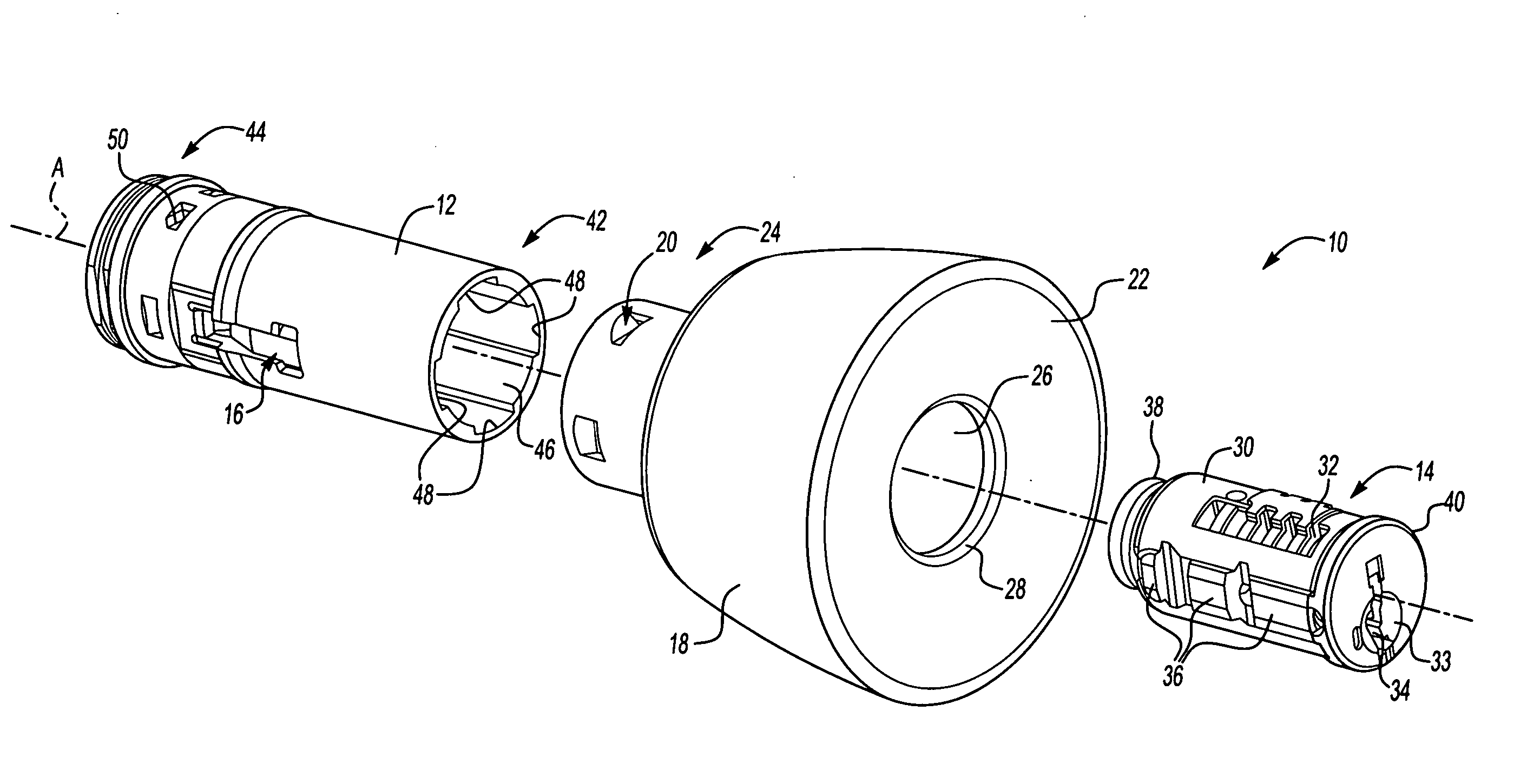 Front loading lock assembly