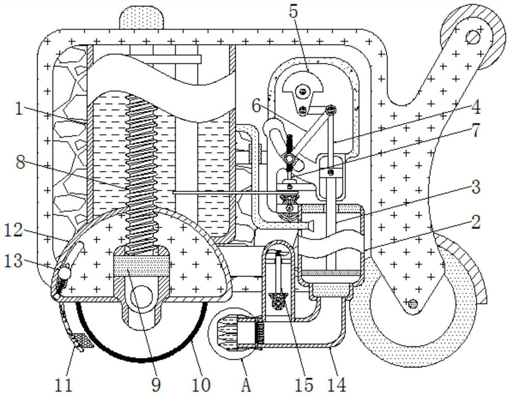 Slotting device overcoming incapability of changing slit depth and poor dust removal effect