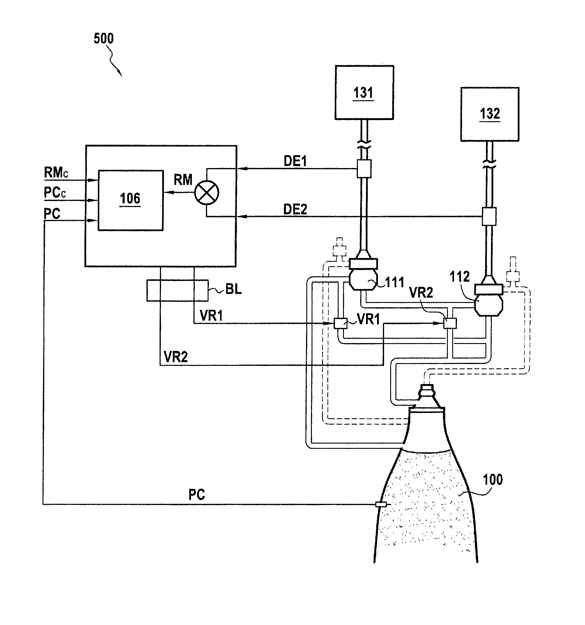 Device for adjusting an operating variable of an engine