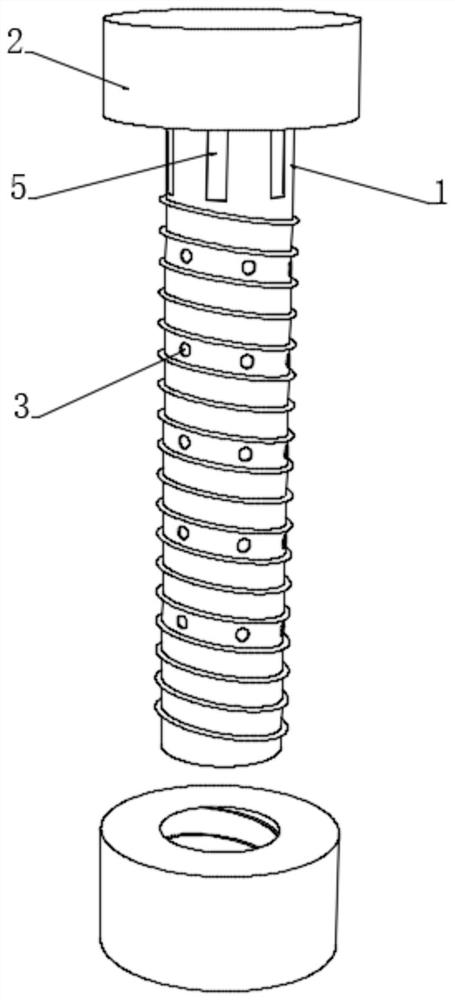 Glue overflowing and seam repairing type bolt capable of preventing bolt hole from cracking