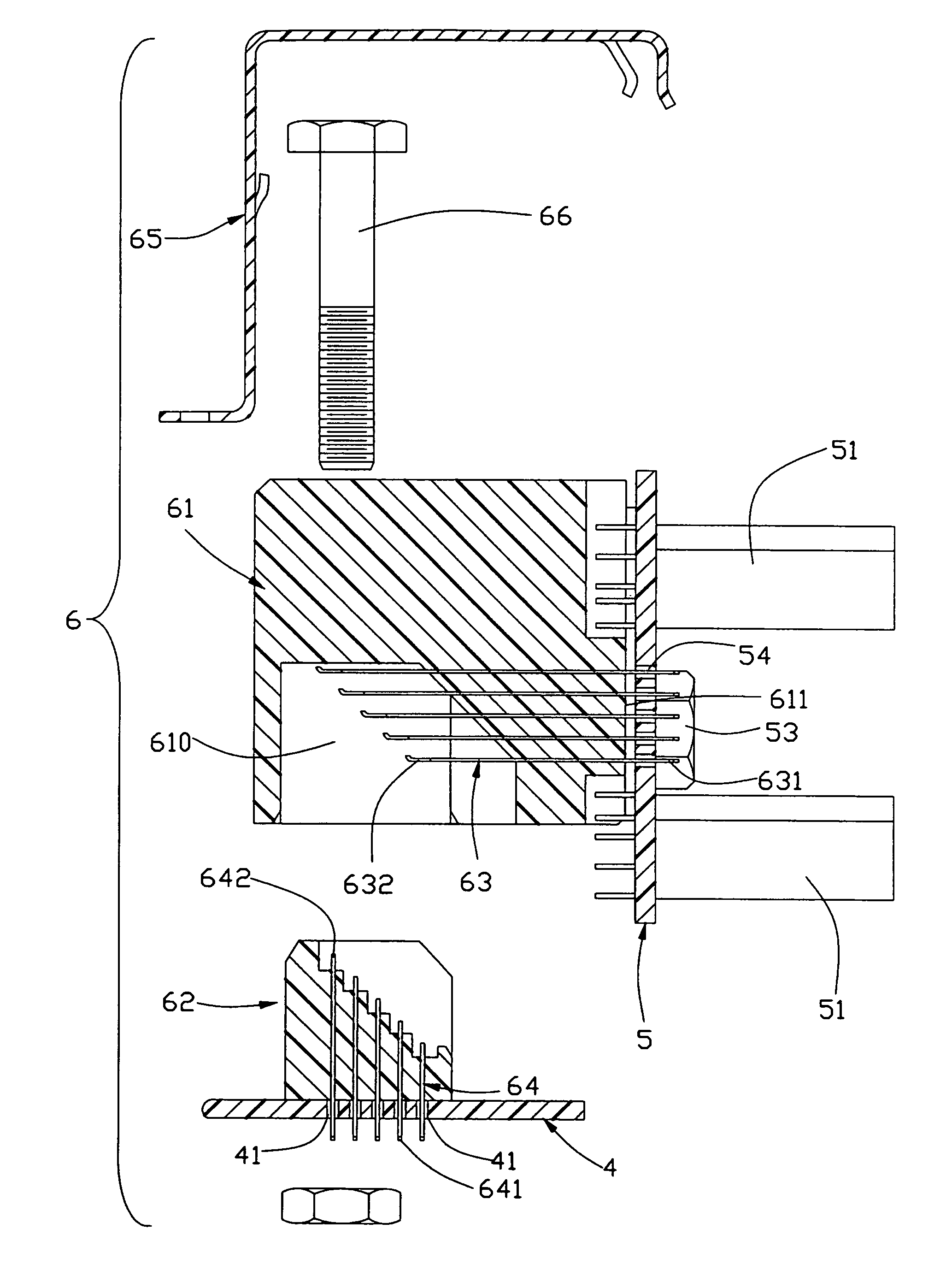 Connector assembly for printed circuit board interconnection