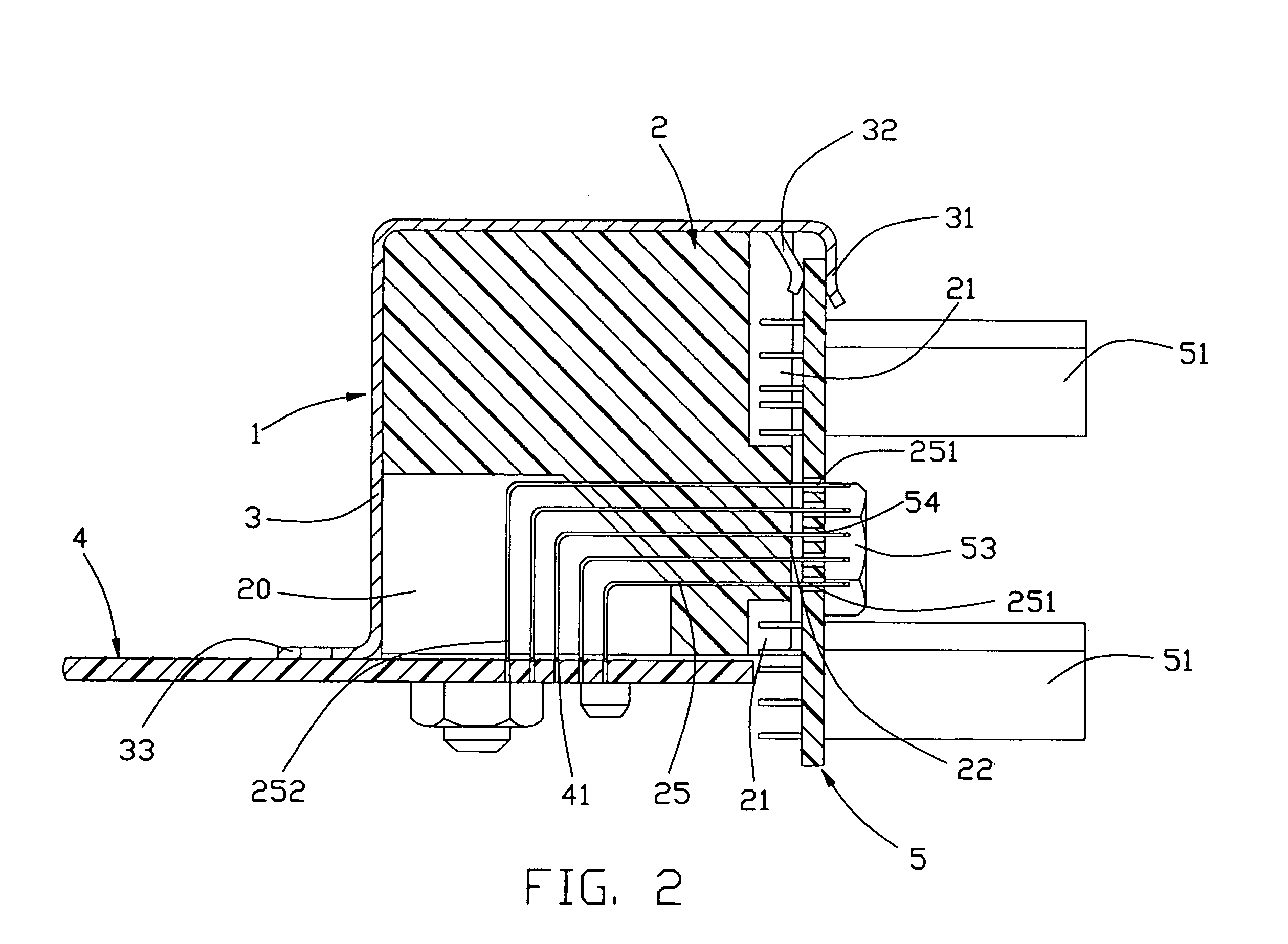 Connector assembly for printed circuit board interconnection