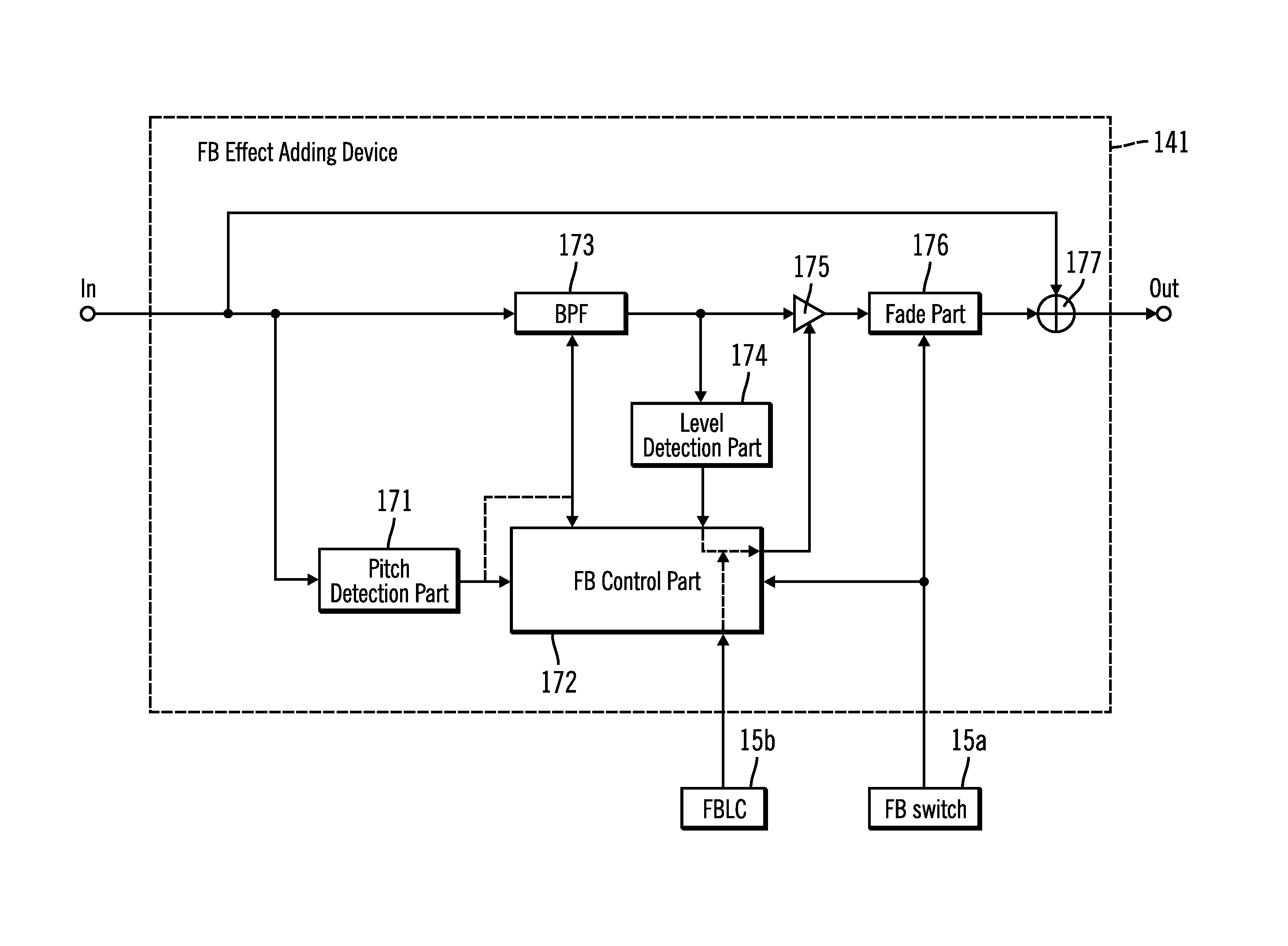 Electronic stringed instrument having effect device