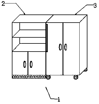 Three-in-one aluminum combined cabinet for bedroom