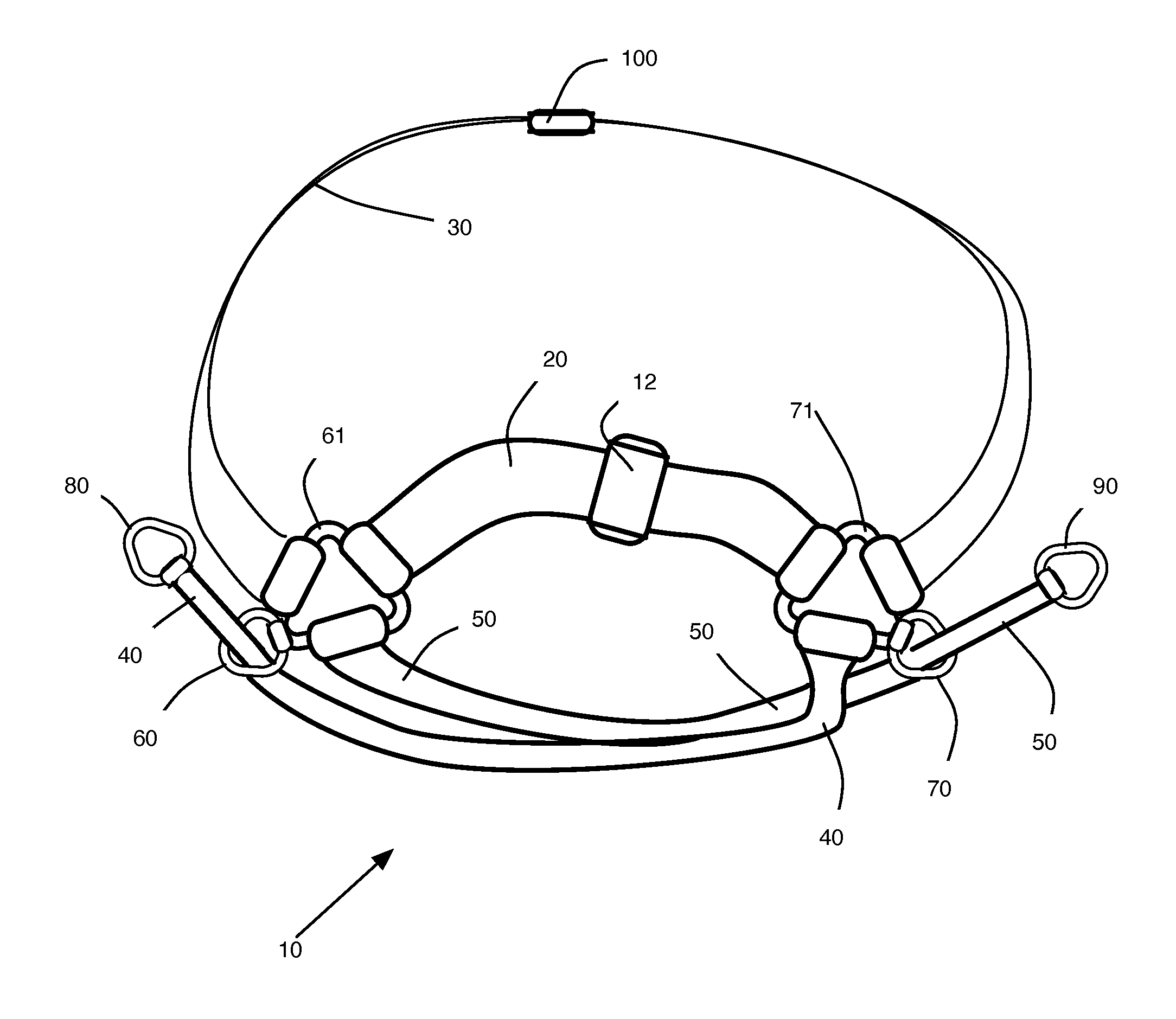 Animal harness device and method