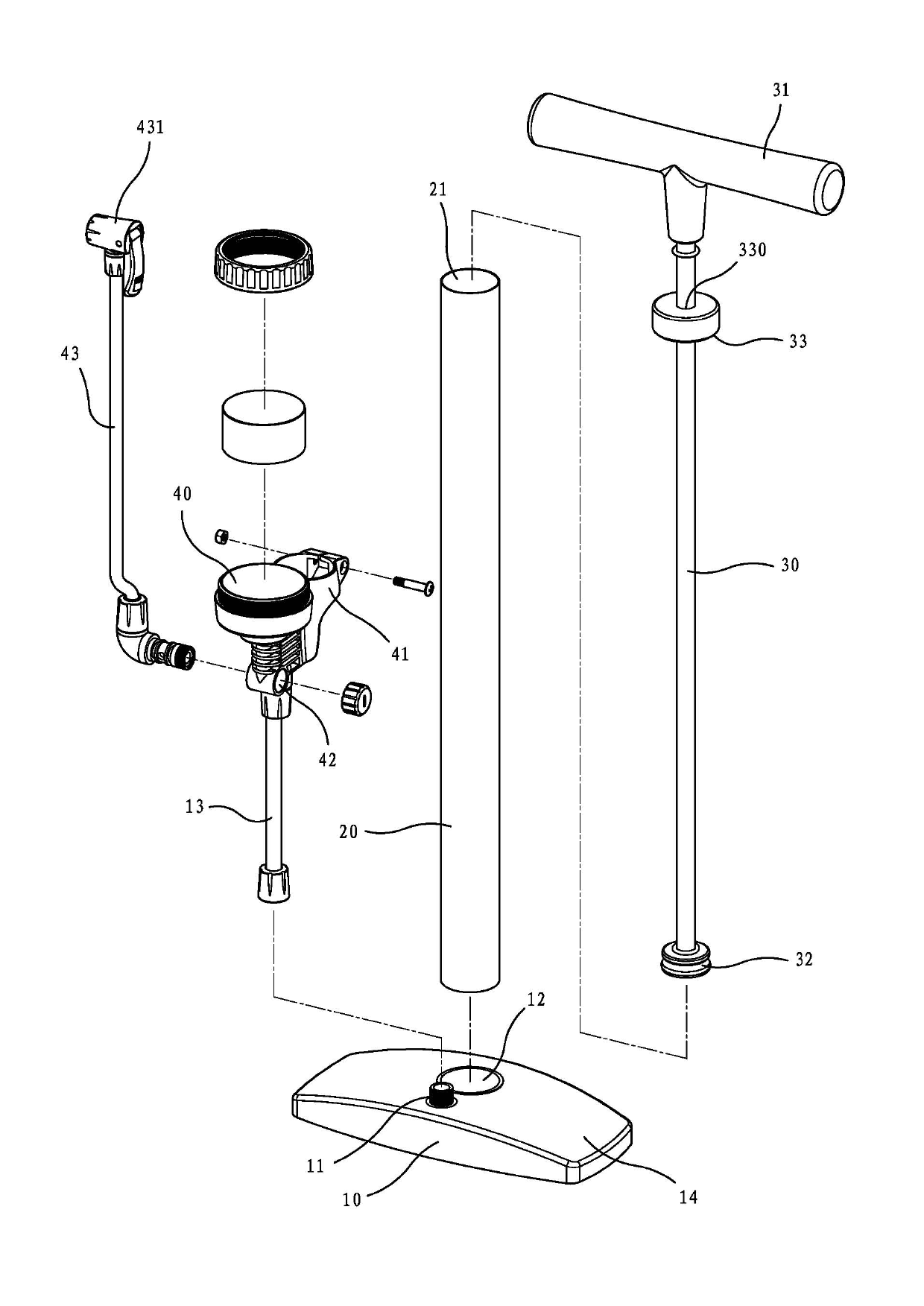 Inflator embedded with pressure gage