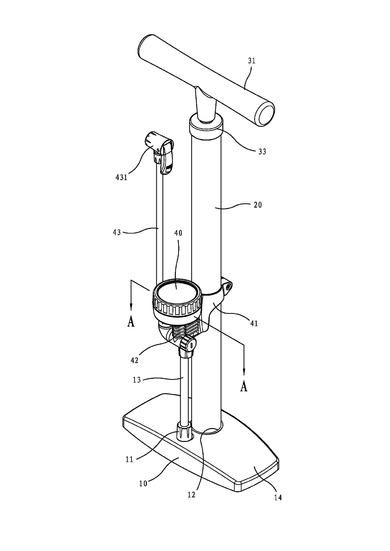 Inflator embedded with pressure gage