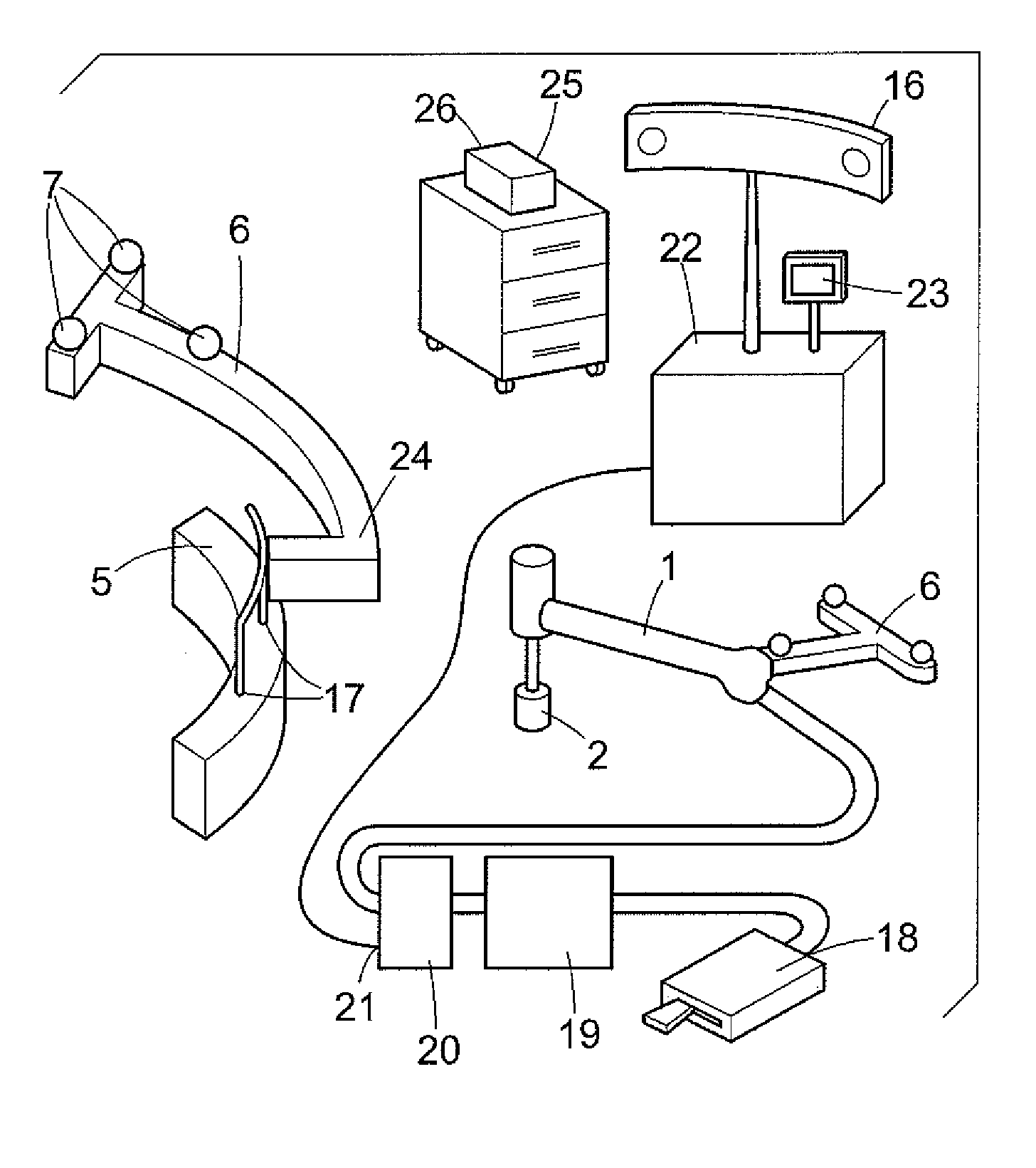 Method and device system for removing material or for working material