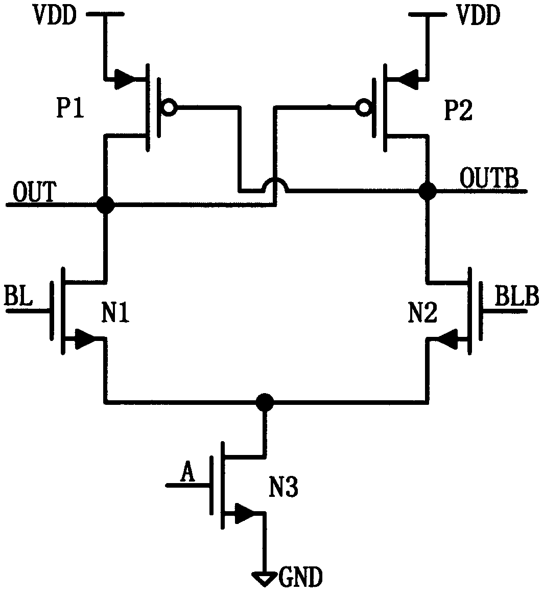 Improved type cross-coupling sensitive amplifier