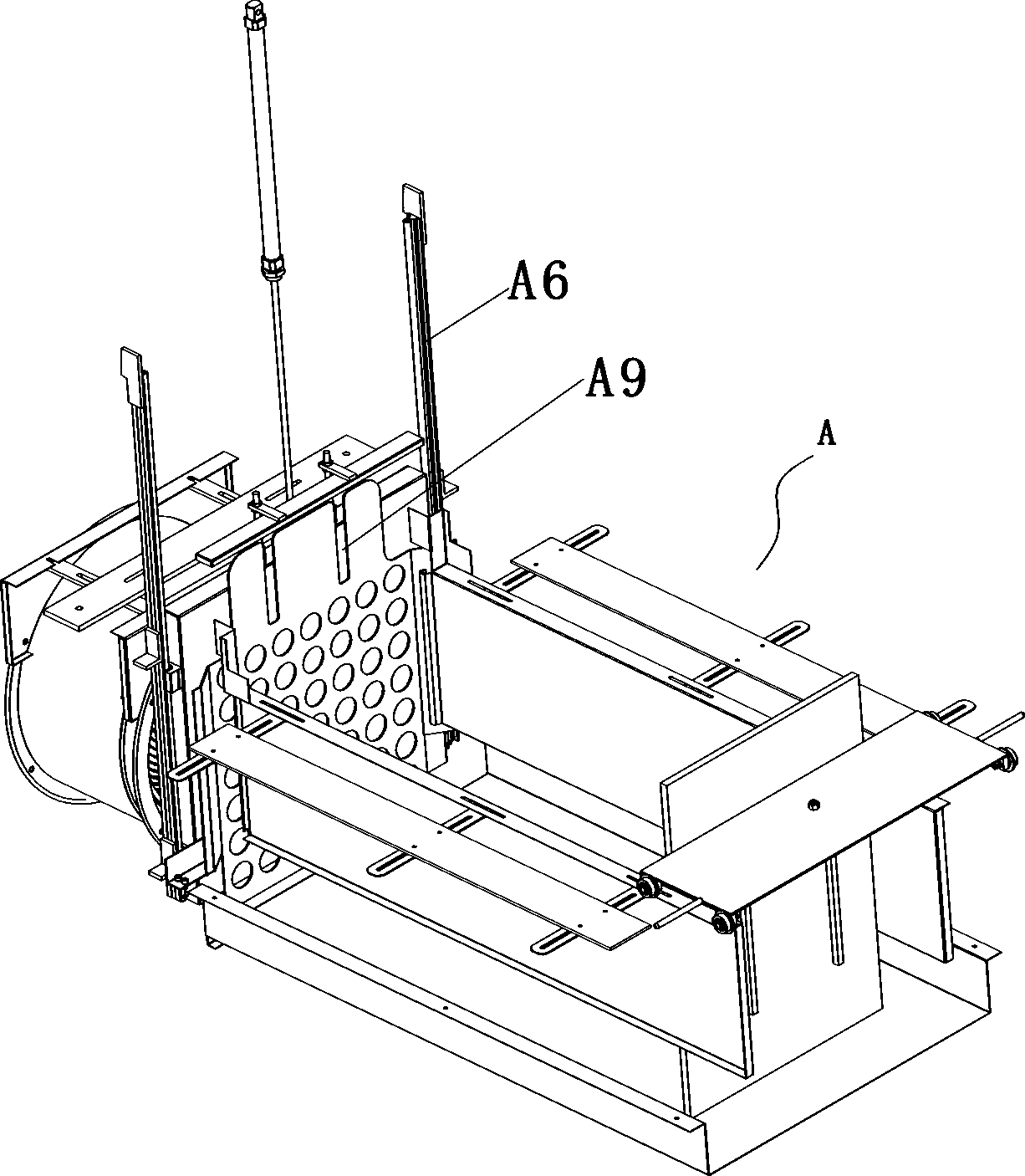 A pushing mechanism of a clothing cutting dust remover