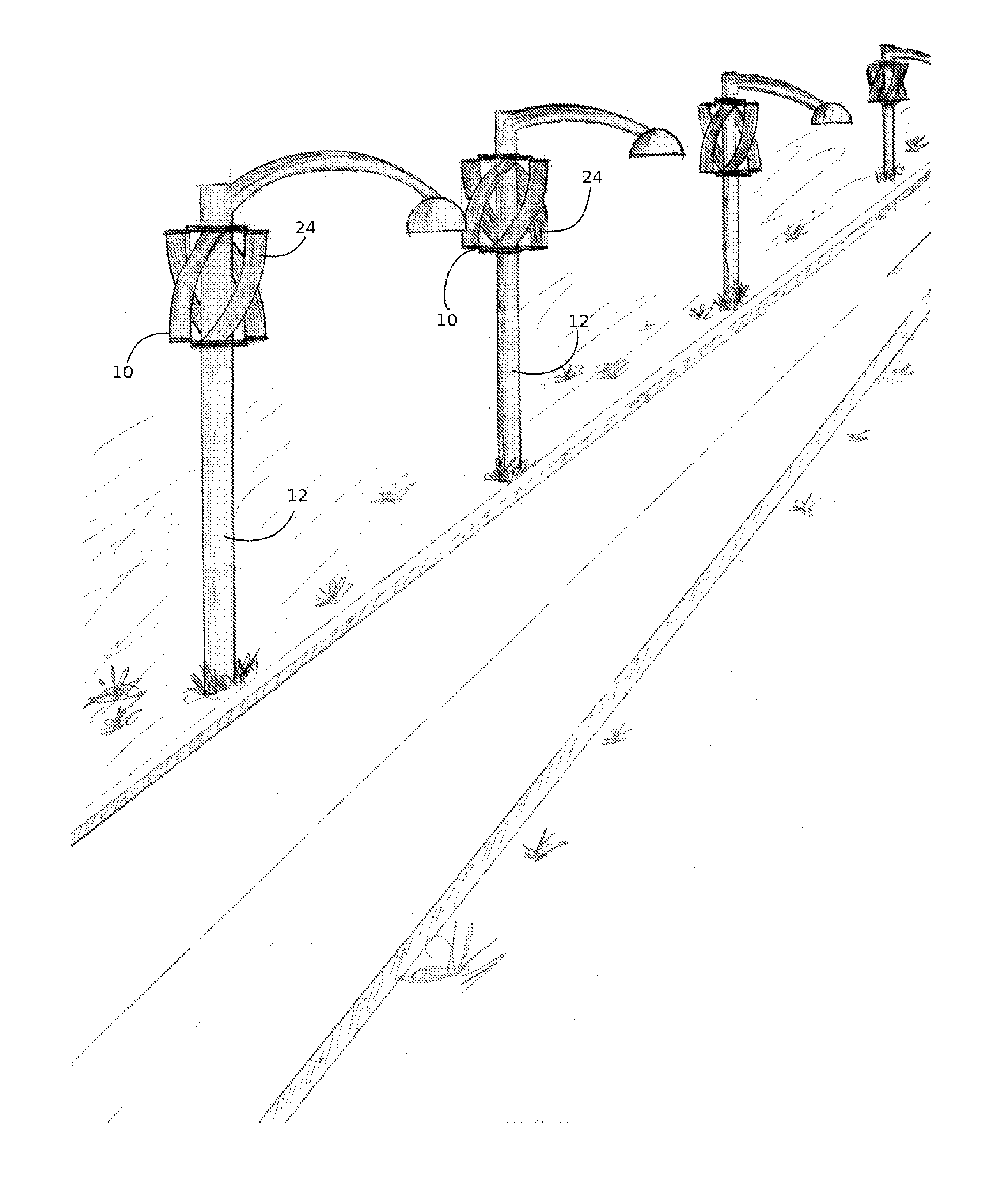 Pole mounted rotation platform and wind power generator