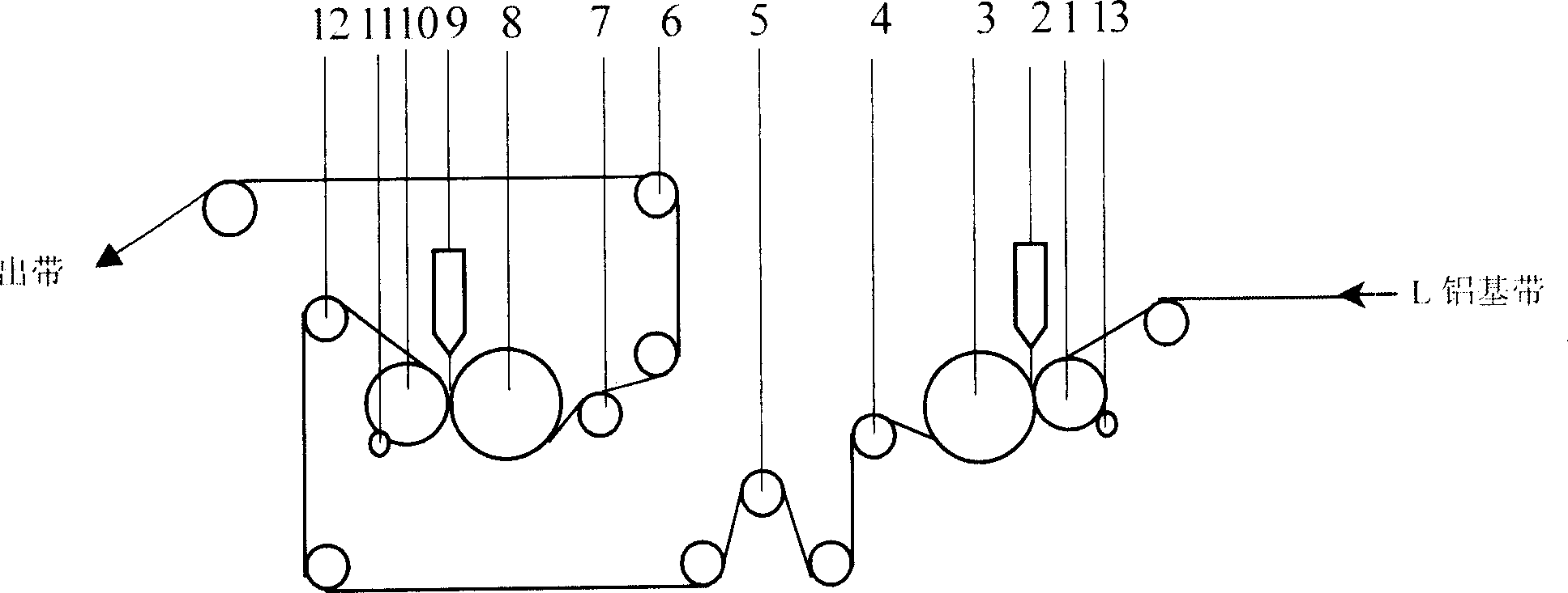 Method for mfg. sub light smooth type aluminium plastic compound band