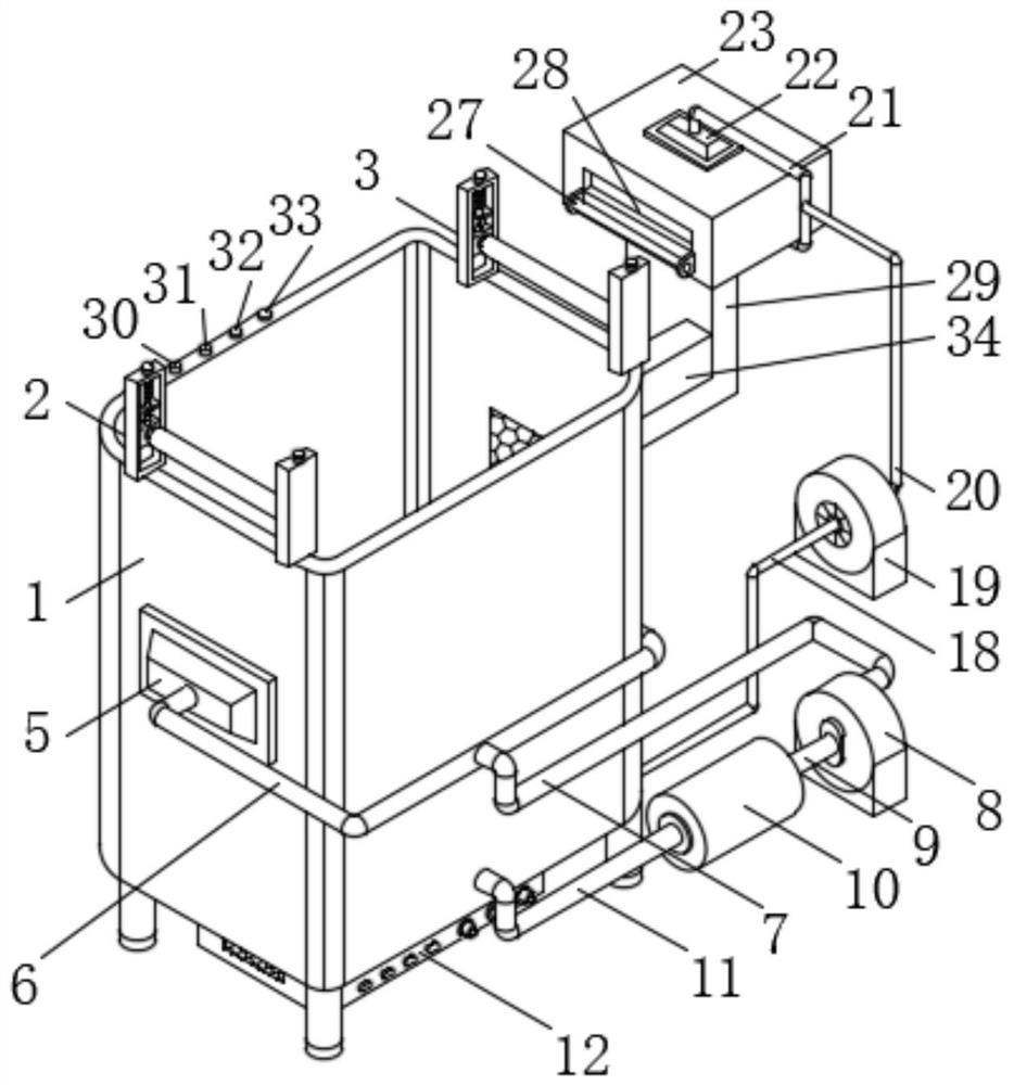 Textile post-cleaning rapid dehydration device with conveying function