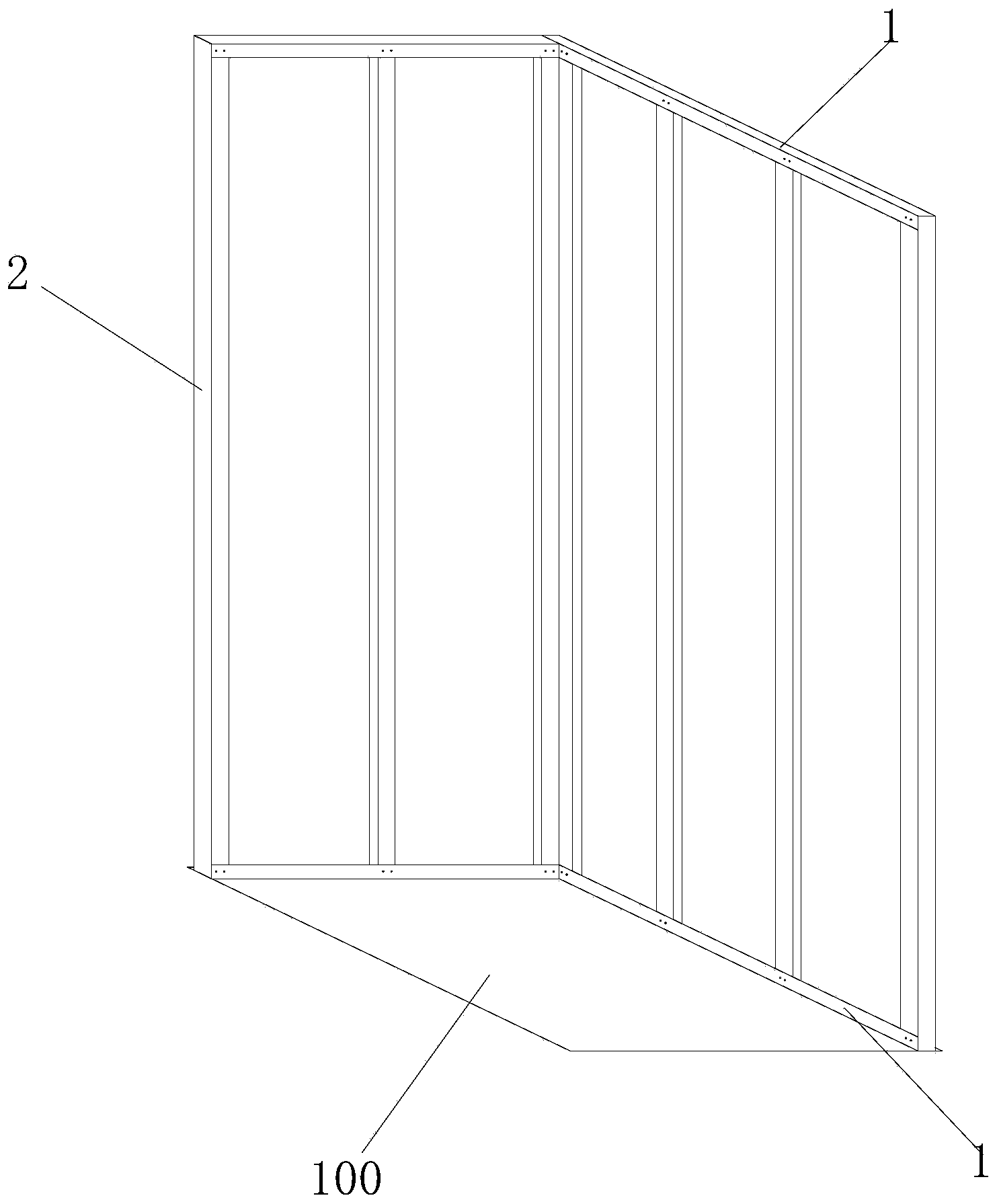 Rapid construction method for indoor secondary light partition wall, and partition wall