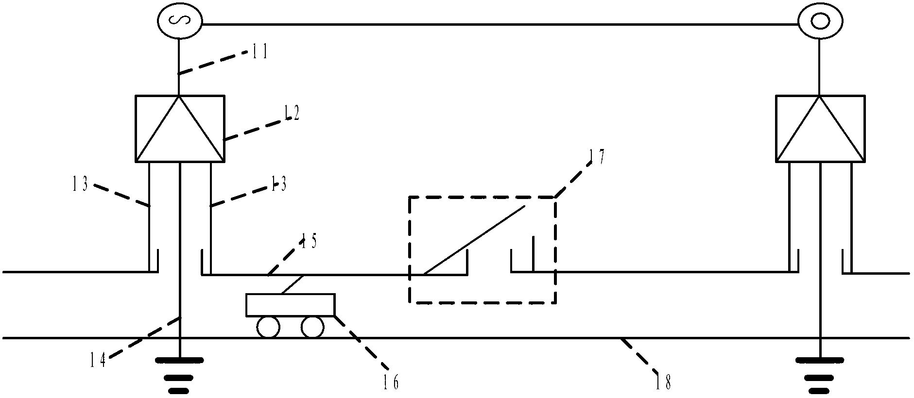 Transmitting end, receiving end, system and method for power line communication of contact network