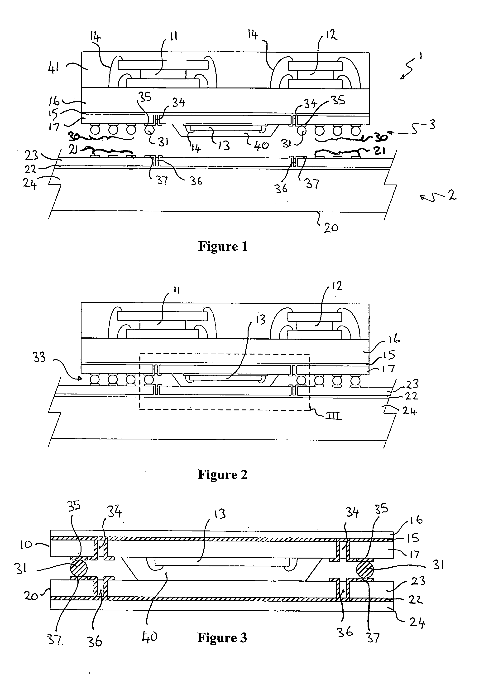 Stacked multi-chip package with EMI shielding