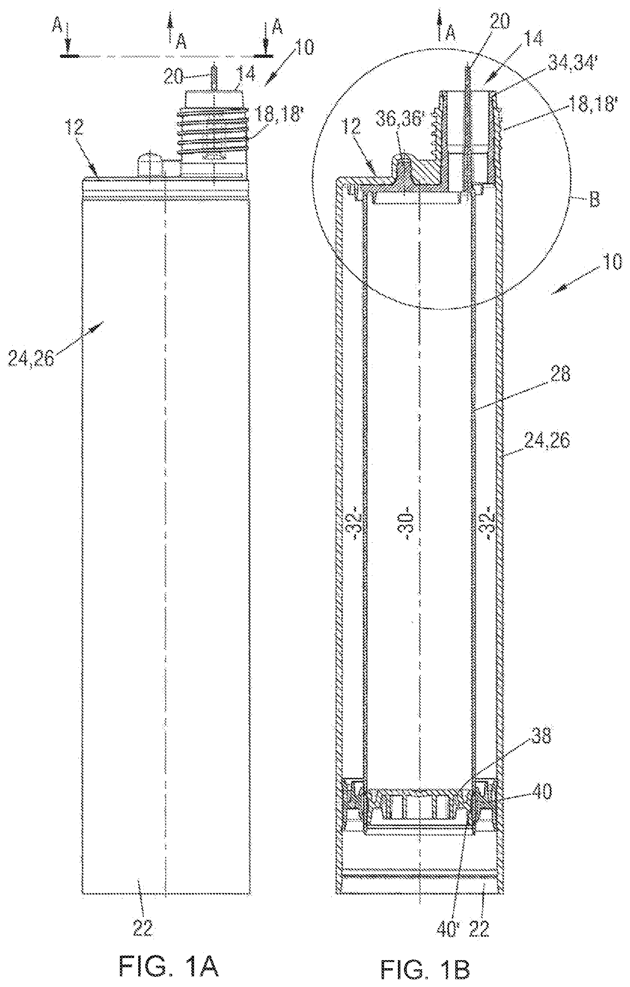 Coaxial cartridge for multi-component materials and method of assembling a coaxial cartridge