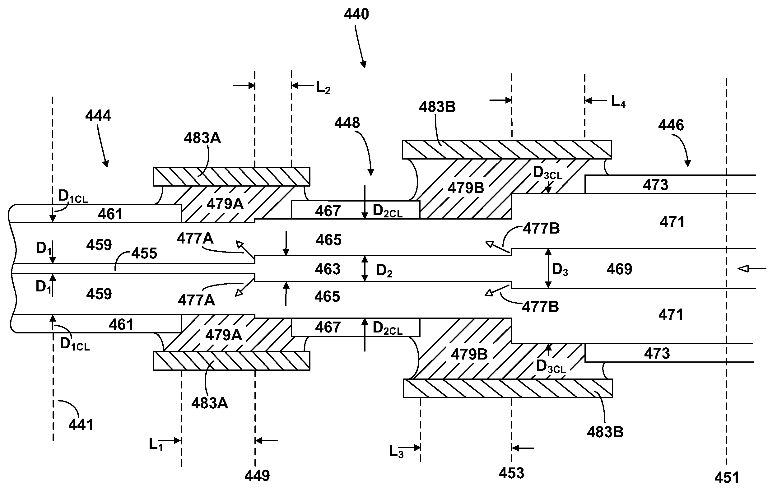 Optical fiber laser, and components for an optical fiber laser, having reduced susceptibility to catastrophic failure under high power operation