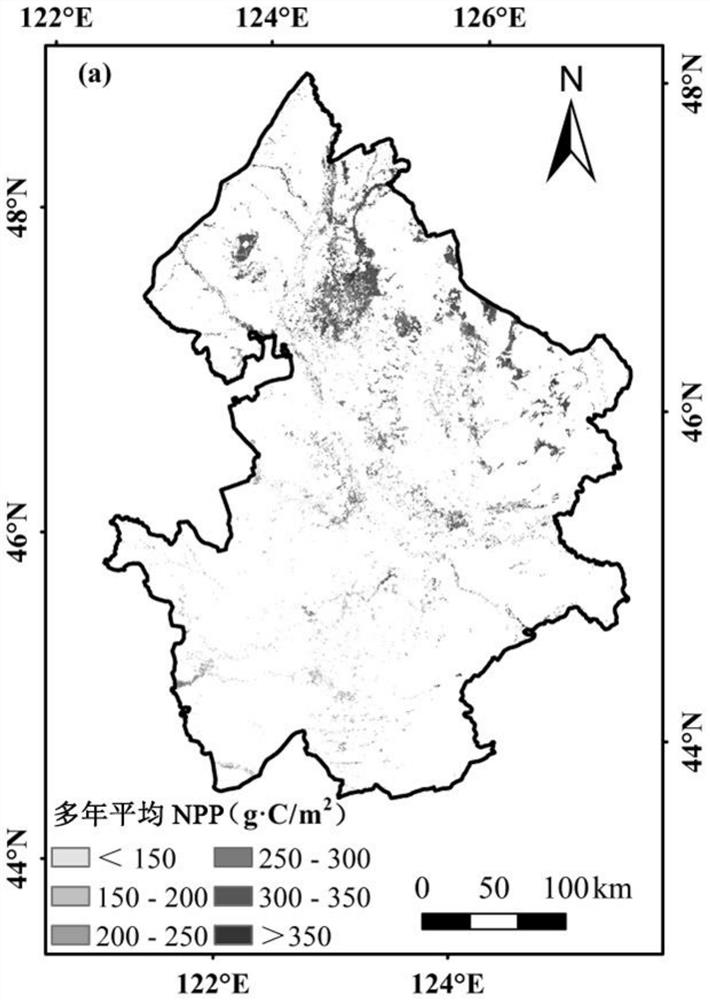 Method for predicting net primary productivity of vegetation in regional marsh wetland