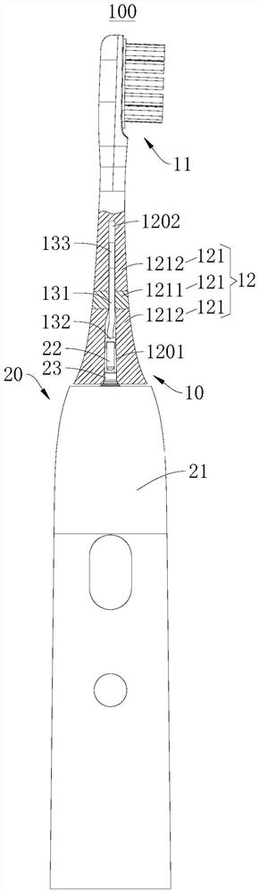 Flexible toothbrush head and electric toothbrush