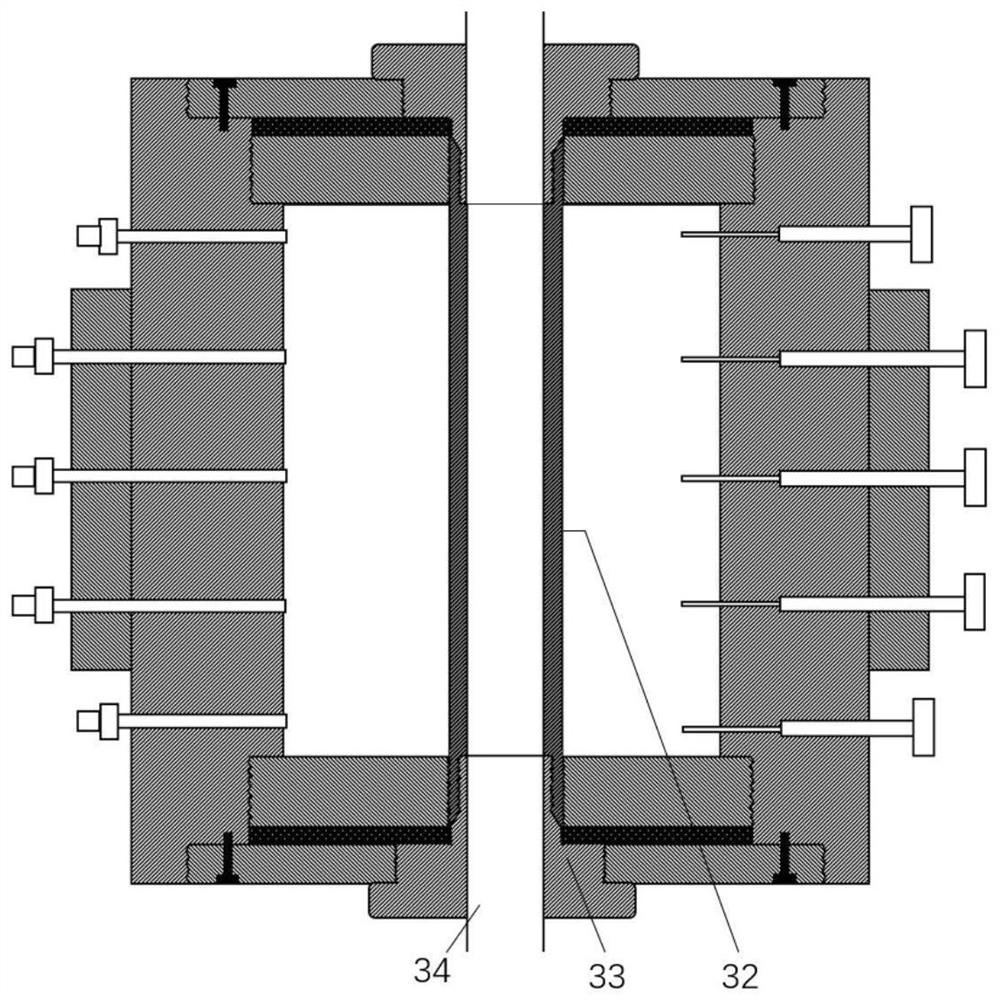 Device for testing influence of hydration heat of cement paste/drilling fluid on stability of natural gas hydrate