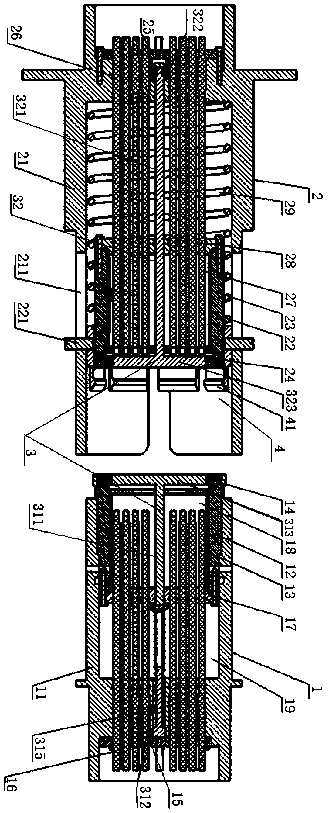 Rotary deep sea plug-in photoelectric composite connector